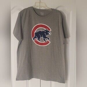 Chicago Cubs Retro Logo Gray Tee Size XL